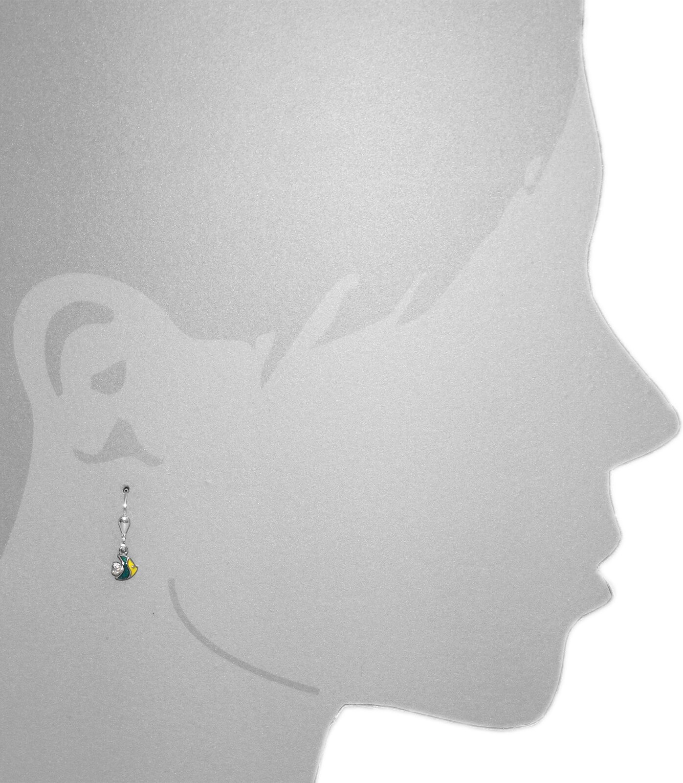 Paar Ohrhänger OSTSEE-SCHMUCK "Ostsee-Schmuck Ohrhänger kleiner Fisch Ohrhänger kleiner Fisch", blau (weiß, neutral), Ohrringe, Damen, 23 x 7mm, Silber 925 (Sterlingsilber), Paar Ohrhänger