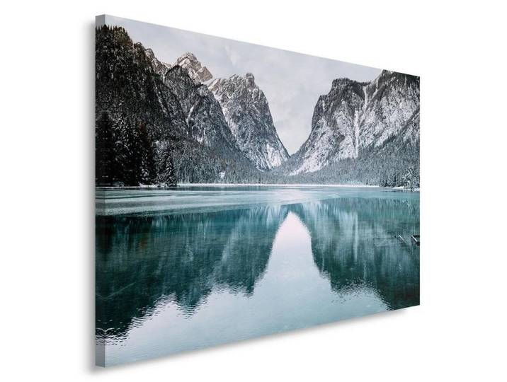 Feeby Leinwandbild Berg Landschaft Natur, Grau, Landschaft/Berg, Rechteckig, 120x80 cm, Bilder & Rahmen, Bilder, Leinwandbilder