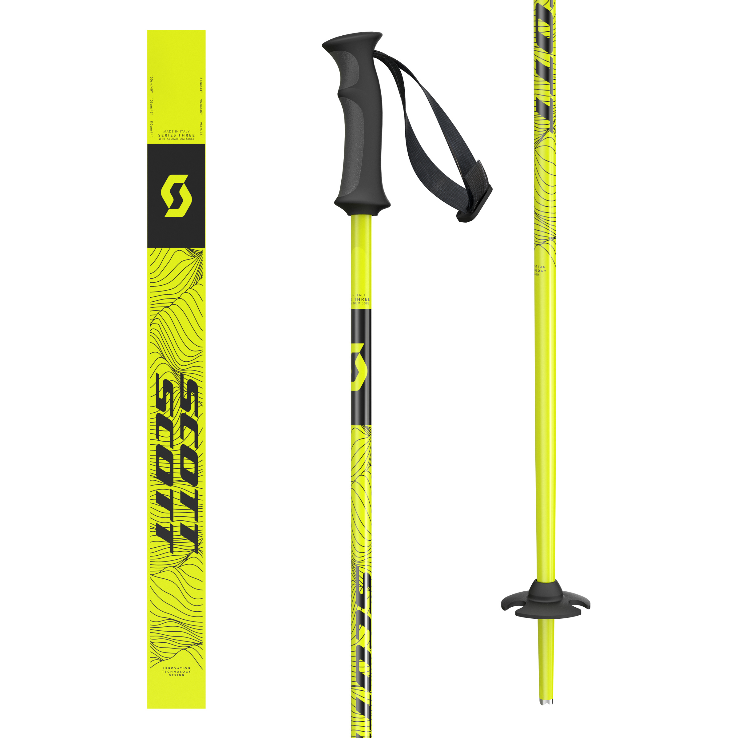 Scott Element Skistöcke Kinder Skistöcke weiss Größe 95cm Skifahren
