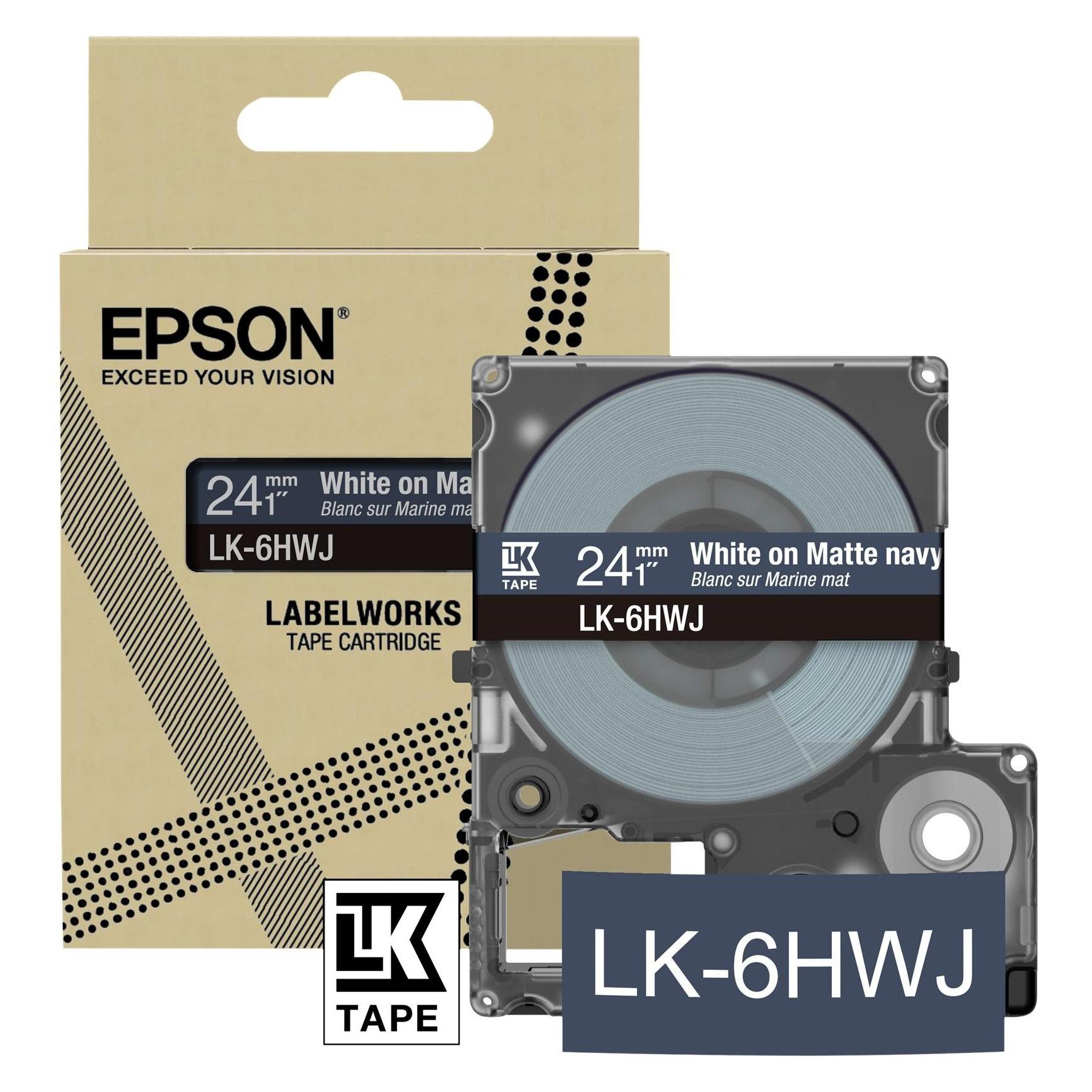 Epson Matte Navy/White 24mm LK-6HWJ (2.40 cm, Weiss) (C53S672086)