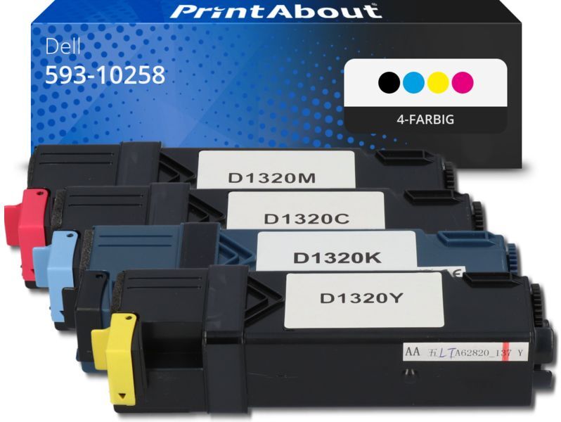 PrintAbout Toner kompatibel mit Dell 593-10258 (DT615) - 4-farbig - Multipack