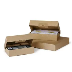 Transpak, Versandkarton + Versandbox, Klappschachtel 1-wellig Masse 182x108x45mm A6 Qualität 1.3E Steckverschluss braun (25 Stk.)