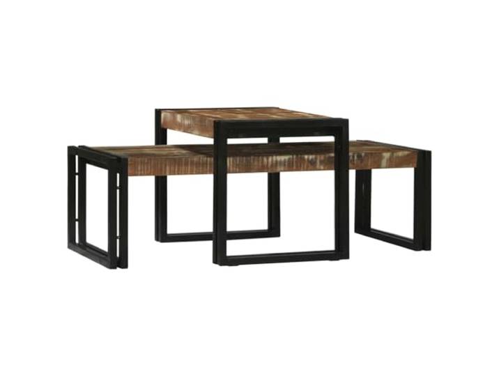 IBUQDDV Couchtisch 2 STK. Mehrfarbig 48 x 40 x 40 cm Stahlrahmen,rustikale Holzoberfläche,kompaktes Format,2 Tische,minimalistisches Design,stabile Oberfläche