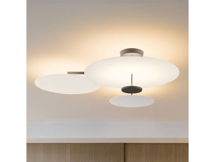 Flat LED-Deckenleuchte, 4-flg., Ø 90 cm, weiß - Vibia - Wohnzimmer - Skandinavisch - Metall