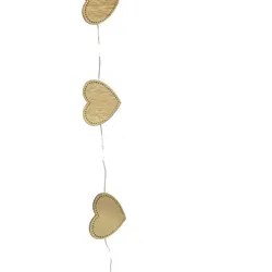 MARELIDA LED Lichterkette Holzherzen Dekolichterkette Weihnachten Valentinstag hellbraun