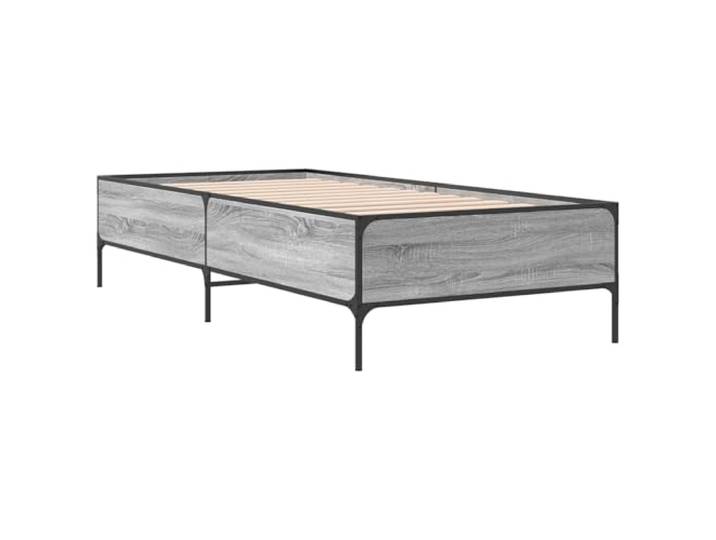 KTHLBRH Bettgestell Sonoma Grau 80 x 200 cm Technisches Holz, feste Lattenroste, verjüngte Beine, einfache Montage