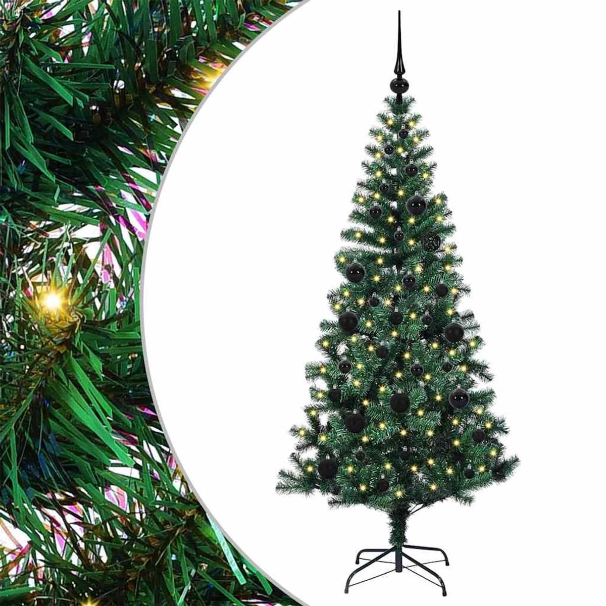 vidaXL Voorverlichte Kerstboom met LED-verlichting, Groen, 150 cm