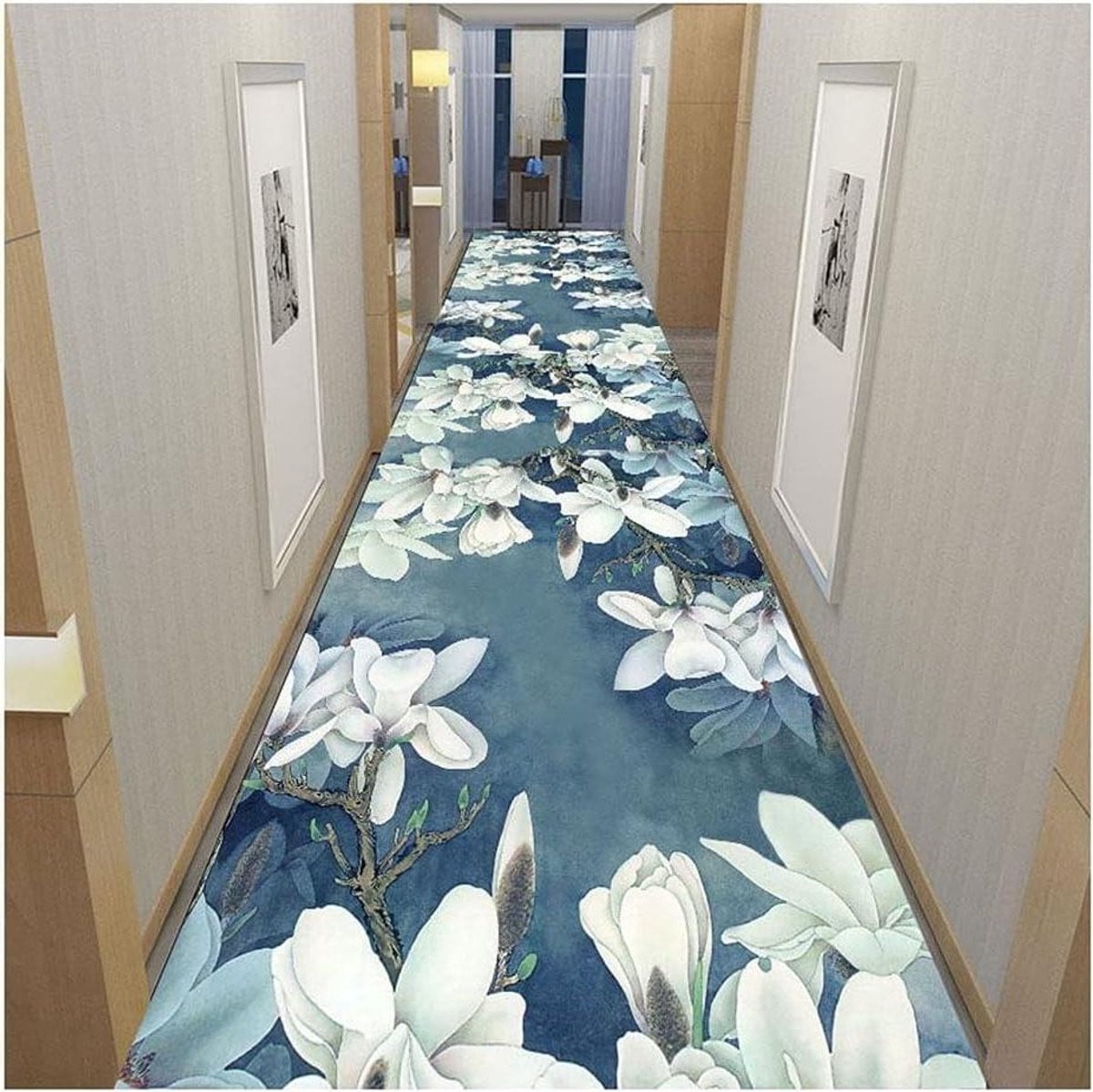 Machine Wasbare Antislip Runner Tapijt met Bloemenmotief voor Keuken of Hal, 80 x 120 cm