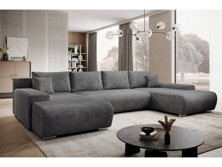 PROMETO Möbel Ecksofa Credo Ecksofa U-Form, mit Schlaffunktion und Bettkasten, U-Form Couch