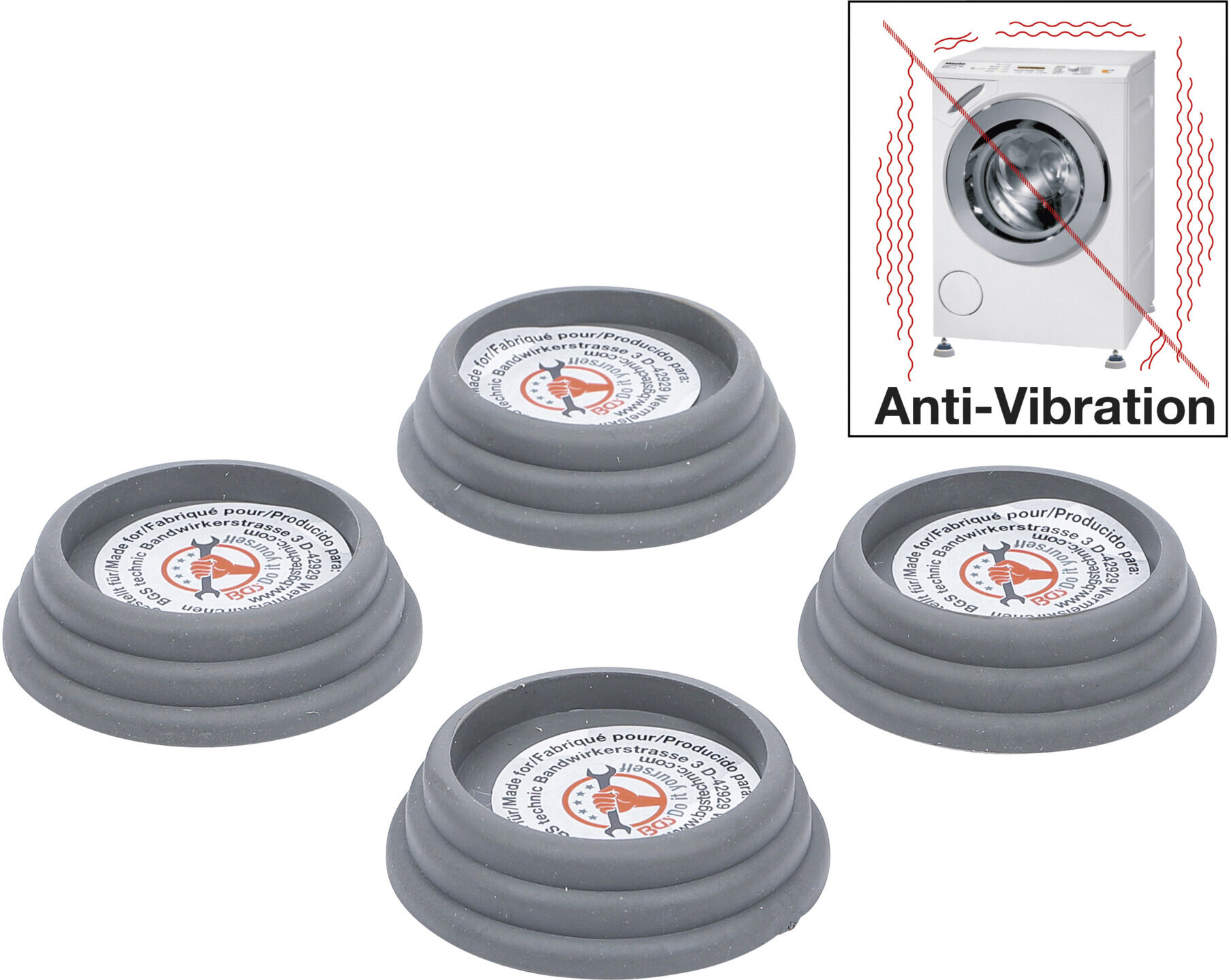 BGS Do it yourself Vibrationsdämpfer-Satz Ø 65 x 20 mm 4-tlg. (85803)