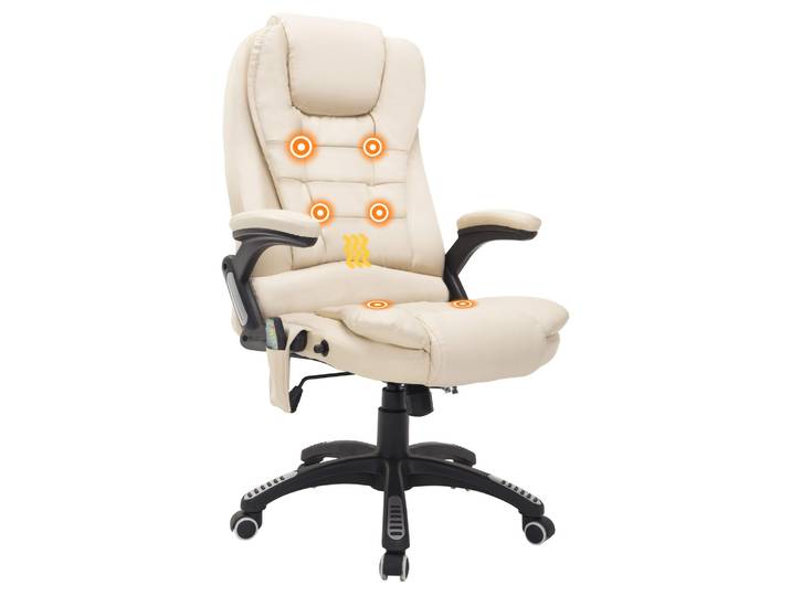 HOMCOM Massagesessel Bürosessel Chefsessel Sessel Drehstuhl mit Wärmefunktion