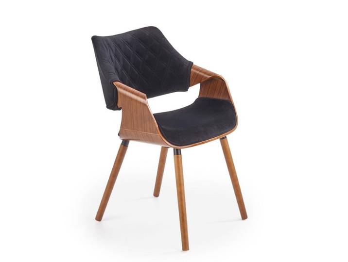 Chaise design retro noir et bois