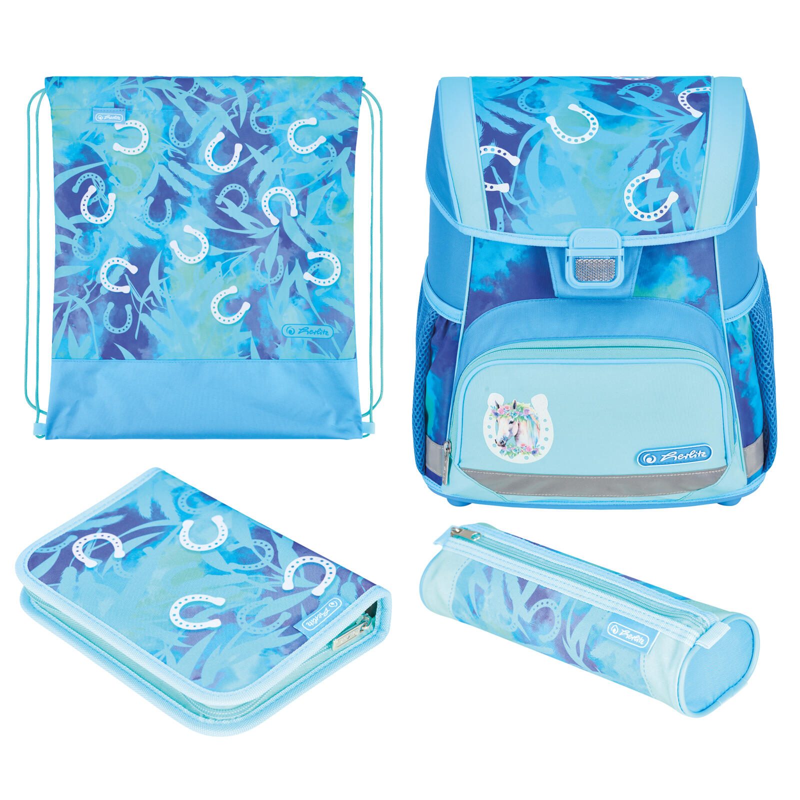 herlitz Schulranzen-Set Loop Plus Lucky Horse grün 17,0 l 400197534