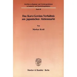 Das Kurs-Gewinn-Verhältnis am japanischen Aktienmarkt., Fachbücher von Markus Krall