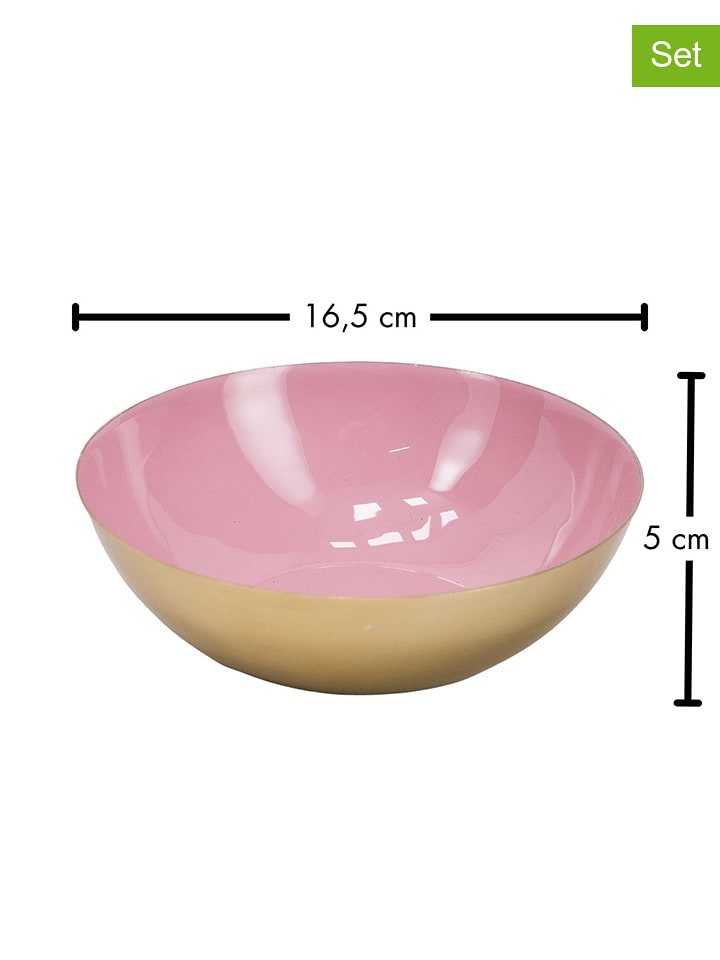 FYNCH-HATTON 2er-Set: Dekoschalen "Naledi" in Rosa/ Gold - Ø 16,5 cm - onesize