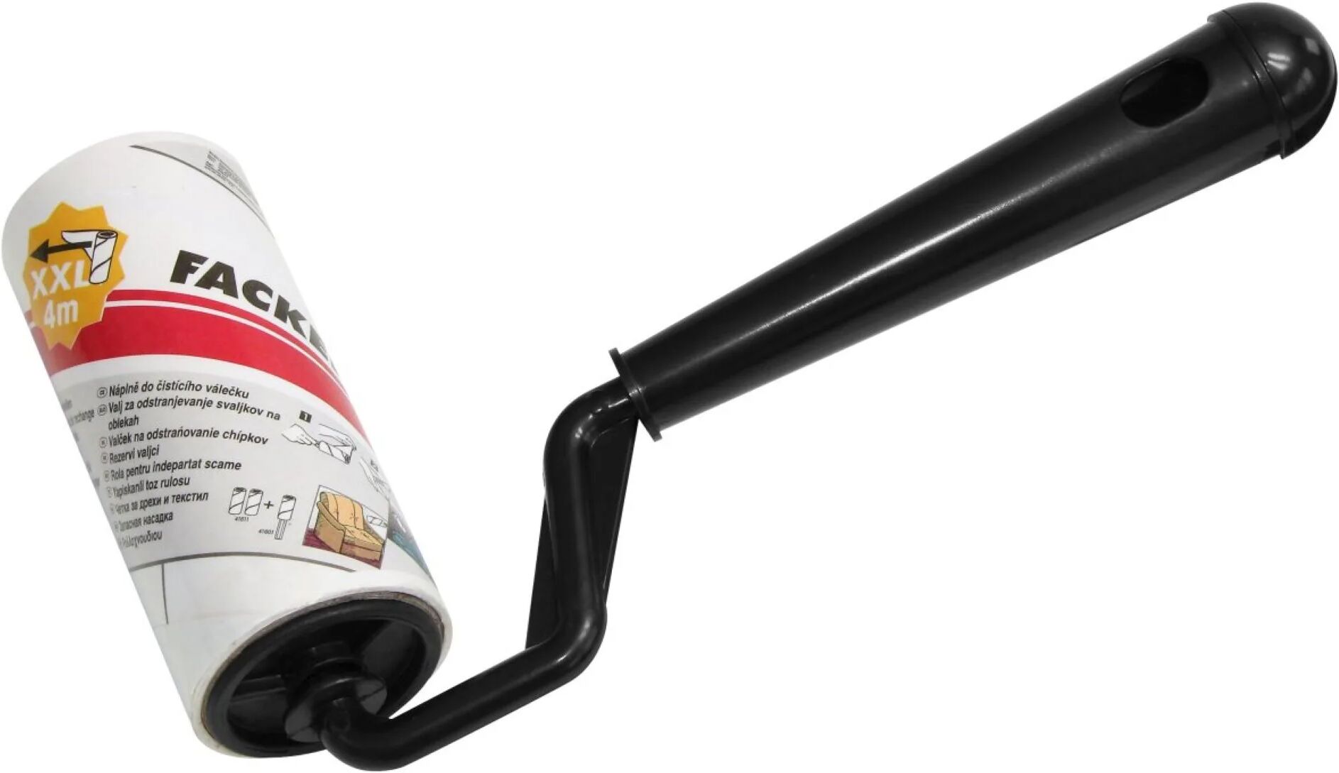 FACKELMANN ERGONOMIC Fusselrolle, Schwarz, 24 Blatt, hängbar, ergonomisch