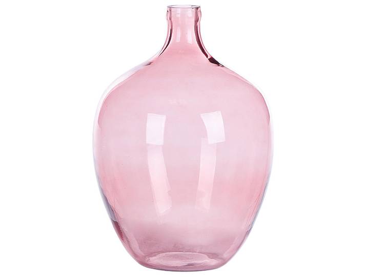Beliani Dekovase Glas rosa Roti, Rosa, Mode, 39 cm, Dekoration, Vasen, Glasvasen