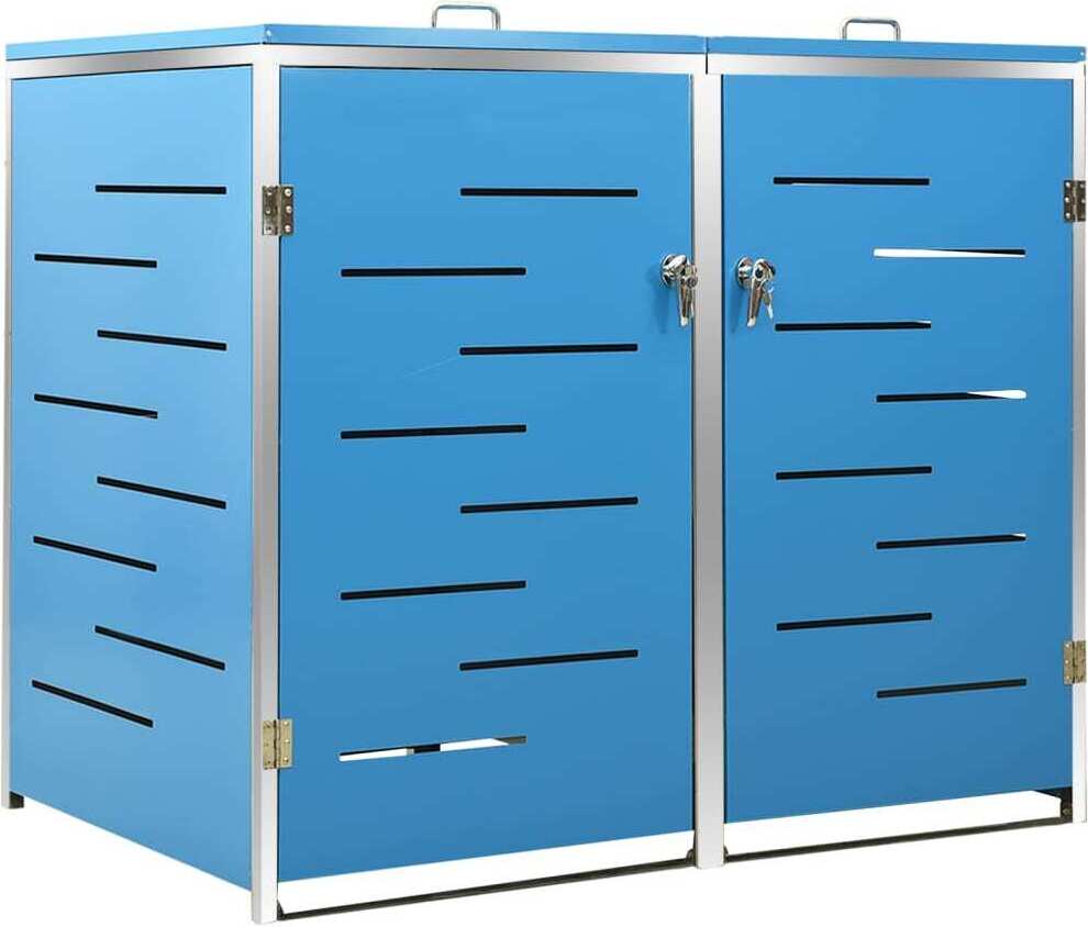 Mülltonnenbox für 2 Tonnen 138x77,5x112,5 cm Edelstahl