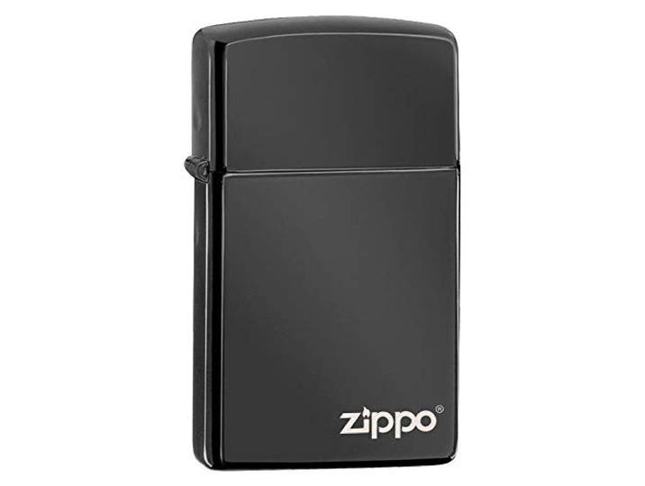 Zippo 28123ZL 60001264 Ebony Slim aansteker logo benzine-aansteker, messing