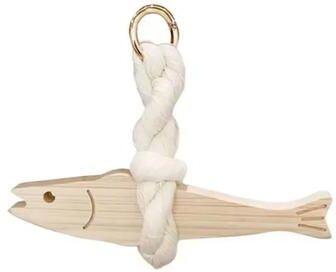 Uplift Treasures Wooden Fish Hanging Ornament With Bell Decor s style 2