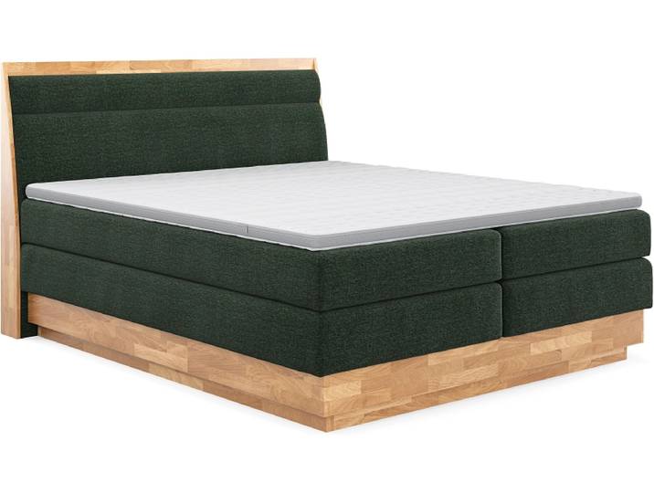 Boxspringbett SWISS HOME STYLE ONYX dunkelgrün 160x200cm fest