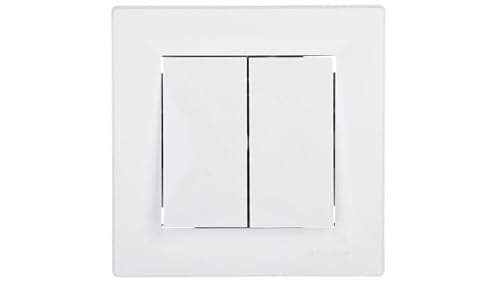 Schneider Electric ASFORA Dubbele lichtschakelaar met frame, wit, EPH1100321