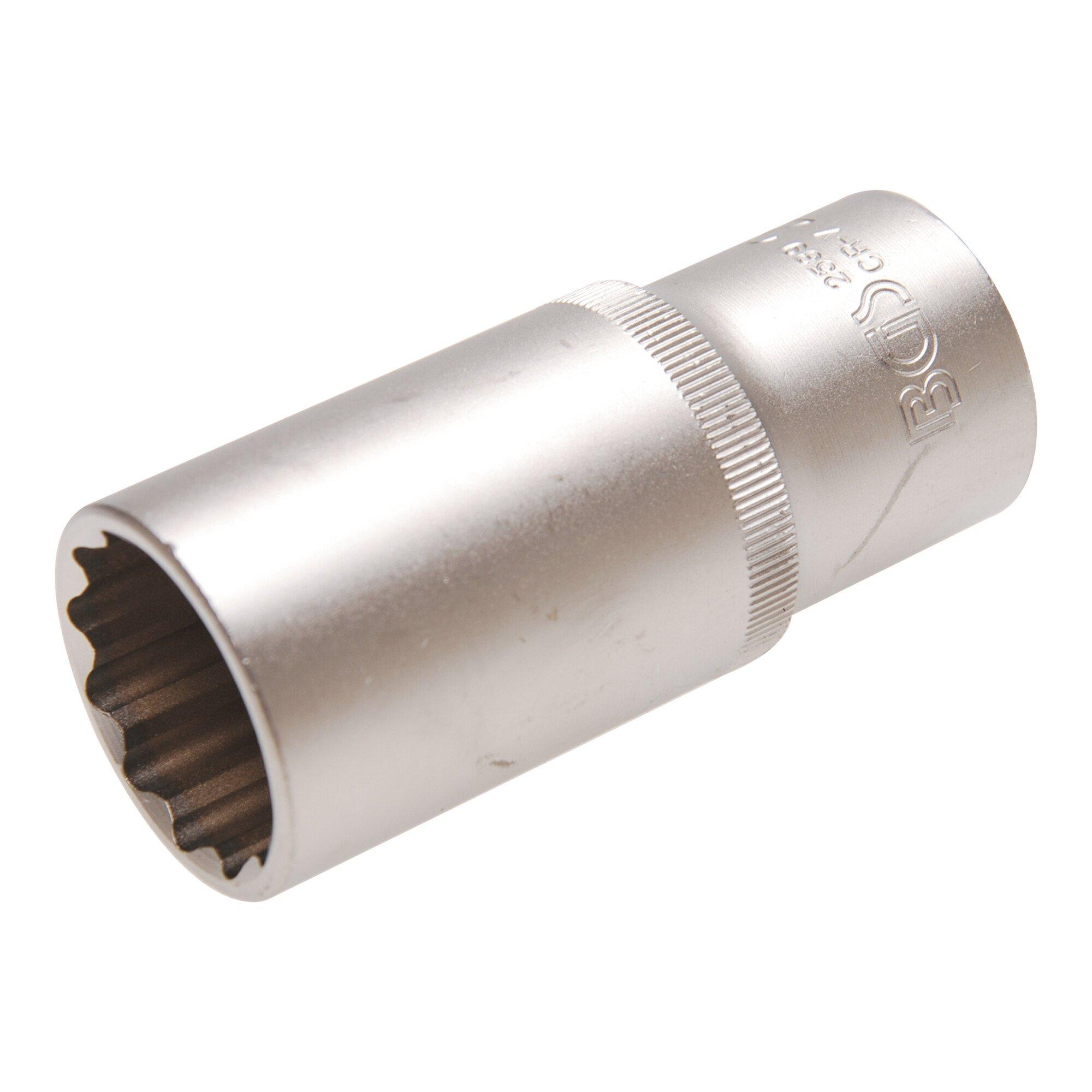BGS Steckschlüssel-Einsatz für Diesel-Einspritzdüsen Antrieb Innenvierkant 12,5 mm (1/2 Zoll) SW 27 mm ; BGS technic (2539)