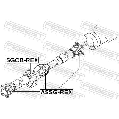 FEBEST Lagerung, Gelenkwelle SGCB-REX für SSANGYONG