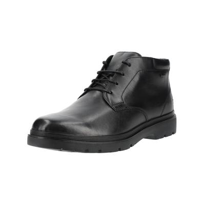 Schnürstiefelette GEOX "Geox Stiefelette Leder", Damen, Gr. 45, schwarz, Leder, Schuhe Schnürstiefelette