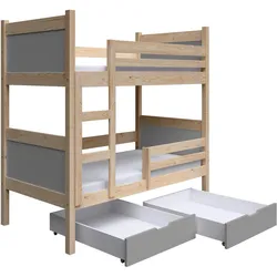 ETAGENBETT MIA mit Bettkasten 80x160 cm Kieferfarben
