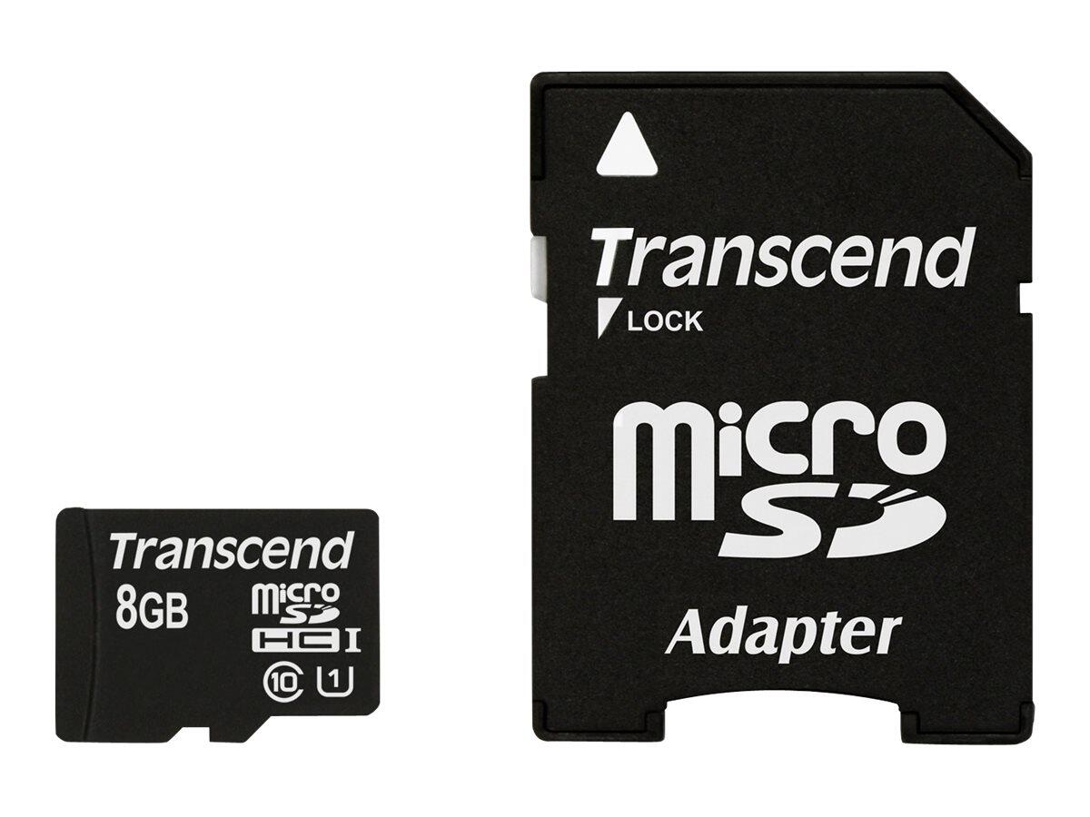 Transcend GUSDU1 microSDHC Speicherkarte 8 GB TS8GUSDU1
