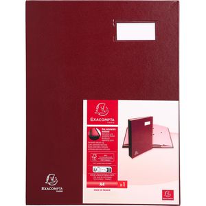 Exacompta Unterschriftenmappe 24124E Direktion, A4, 12 Fächer, Hartpappe mit Kunststoffbezug, rot