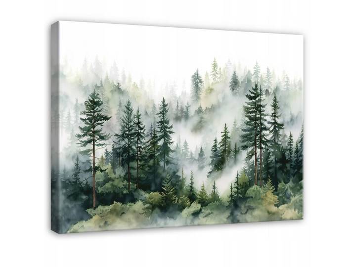 LEINWAND BILDER Wald Nebel Natur Grün 60x40