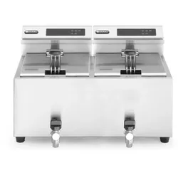 HENDI Friteuse Profi Line digital- mit Ablasshahn 2 x 8 l, Profi Line, 16L, 230V...