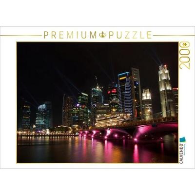 CALVENDO Puzzle Esplanade-Brücke mit Singapur-Skyline 2000 Teile Puzzle quer | 2000 Teile Lege-Größe 90 × 67 cm Foto-Puzzle für glückliche Stunden,