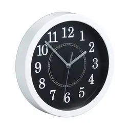 Relaxdays Wanduhr rund, Ø 20cm, Kleine Uhr zum Aufhängen, Klassisches Design, batteriebetrieben, Sekundenzeiger, Weiß