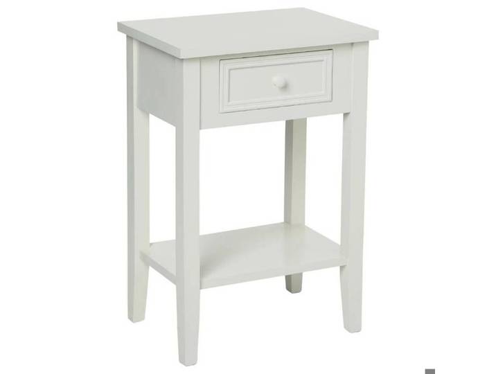Table de chevet  Charme  blanc H67cm - Atmosphera Créateur d'intérieur