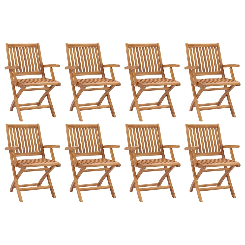 Klappbare Gartenstühle 8 Stk. Massivholz Teak