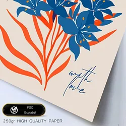 POSTER Set Mit 6 Blumen Orange Blütenblätter Natur Und Botanikdrucke Für Innenarchitektur A3 & A4 Weißer Rahmen