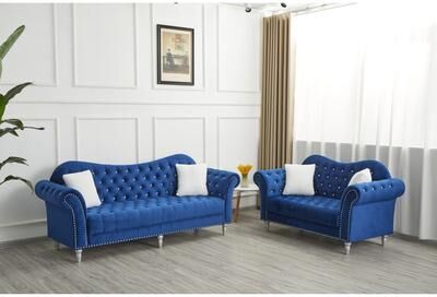 AMERROBIL 2 Piece Velvet Configurable Living Room Set