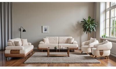 Furnia Nsakla 4 Pieces Living Room Sets 2 Sofa 2 Chair
