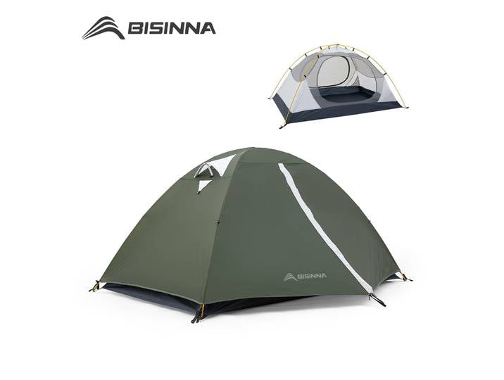 Tente de randonnée BISINNA 20D en nylon pour 2 personnes, ultralégère, imperméable, avec poteaux en aluminium, tente de camping portable, tente de randonnée, tente de plage