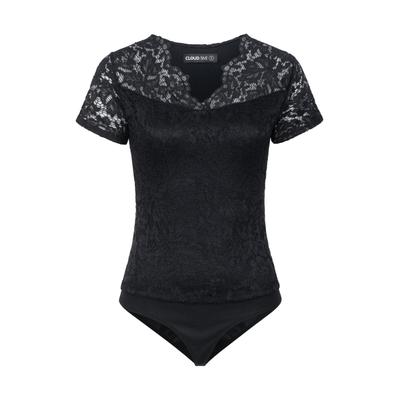 Body CLOUD 5IVE "CLOUD 5IVE Lace Body with short sleeves", Damen, Gr. S, US-Größen, schwarz, 90% Polyamid, 10% Elasthan, Bodys Body