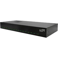 Exsys Ladestation (480 W, 16 Ports), USB Ladegerät, Schwarz