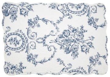 Saro Lifestyle "Quilted Toile Floral Placemat (Set of 4) - 14""x20"""