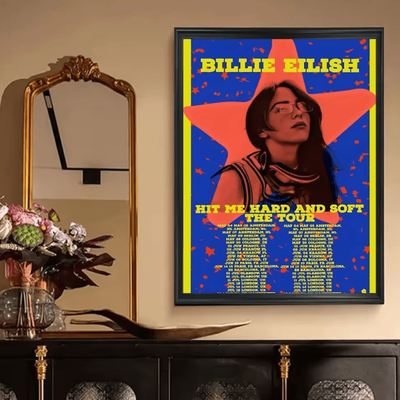 Inspire Curations Billie Eilish Hit Me Hard And Soft Poster Vintage Kraft Paper Aesthetic Wall Decor zlh4093 50x70cm Unframe