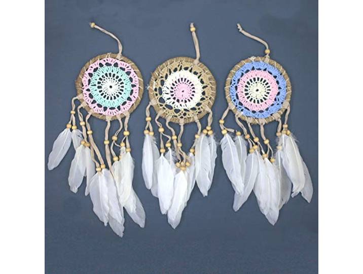 Pastel Pink Macramé Dream Catcher 12cm (asst colours)