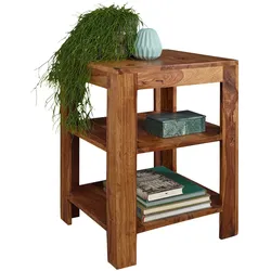 FineBuy Standregal Mahal 44 x 60 x 44 cm Sheesham Holz Beistelltisch Ablagetisch