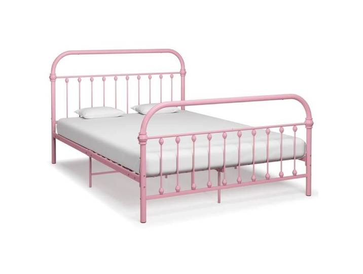 CHIC MEUBLE Metall Lit - Cadre de lit Rose Métal 140x200 cm{3761}