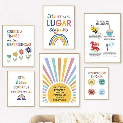 Growth Mindset Poster Therapy Office Wall Art Social Worker Decor Print emotion Faces Chart 11.81x15.75 In